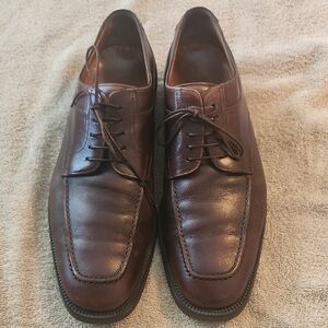 Santoni Dark Brown Leather Oxfords